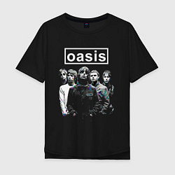 Футболка оверсайз мужская Oasis рок группа, цвет: черный