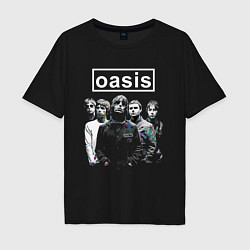 Футболка оверсайз мужская Oasis рок группа, цвет: черный
