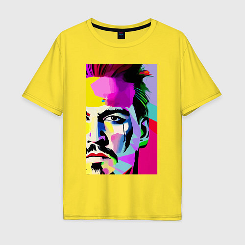 Мужская футболка оверсайз Johnny Depp - celebrity / Желтый – фото 1