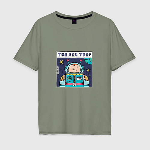 Мужская футболка оверсайз Большое космическое путешествие / Авокадо – фото 1
