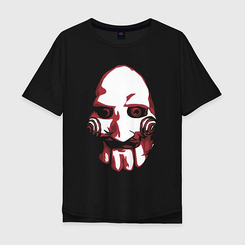 Мужская футболка оверсайз Saw mask / Черный – фото 1