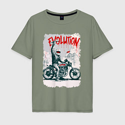 Футболка оверсайз мужская Evolution - motorcycle, цвет: авокадо