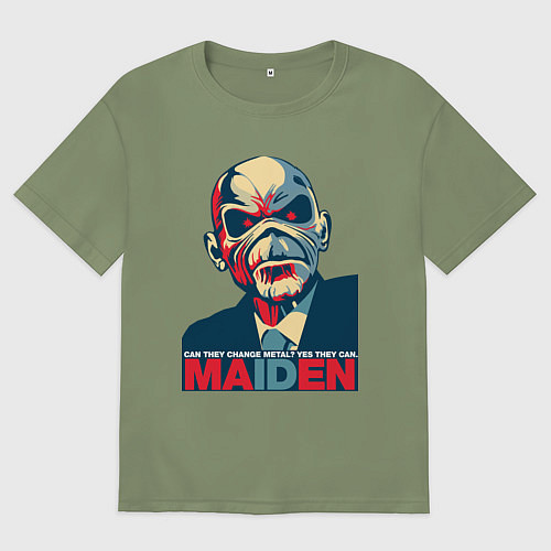 Мужская футболка оверсайз They can change metal / Авокадо – фото 1