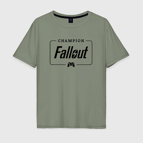 Мужская футболка оверсайз Fallout gaming champion: рамка с лого и джойстиком / Авокадо – фото 1