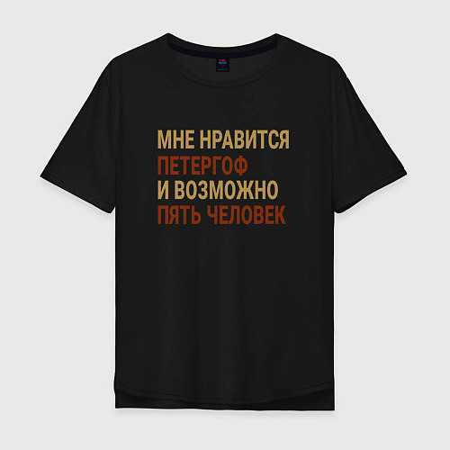 Мужская футболка оверсайз Мне нравиться Петергоф / Черный – фото 1