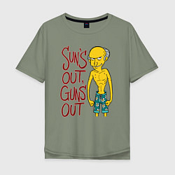 Мужская футболка оверсайз Suns out, guns out