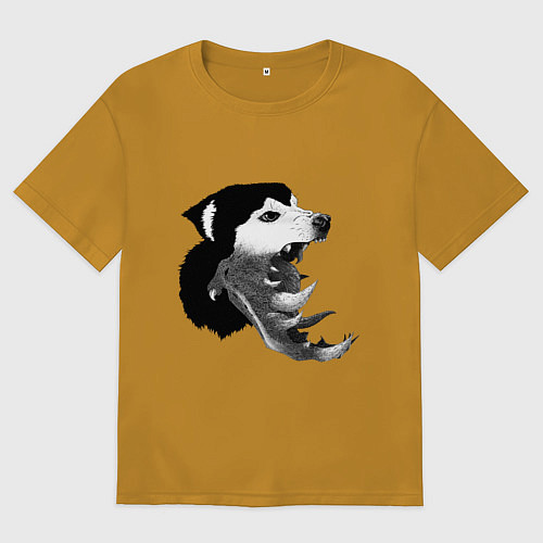 Мужская футболка оверсайз The Thing - husky / Горчичный – фото 1