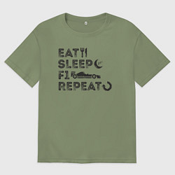 Мужская футболка оверсайз Eat sleep F1