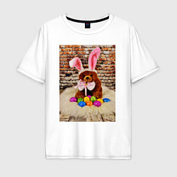 Мужская футболка оверсайз Кролик счастья