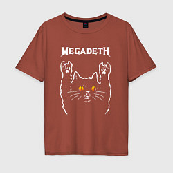 Футболка оверсайз мужская Megadeth rock cat, цвет: кирпичный