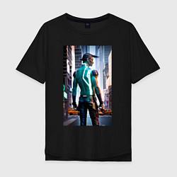 Мужская футболка оверсайз A cyberpunk dude - New York