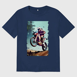 Мужская футболка оверсайз Мотокросс - экстрим