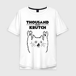 Футболка оверсайз мужская Thousand Foot Krutch - rock cat, цвет: белый