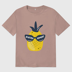 Мужская футболка оверсайз Солнечный ананас