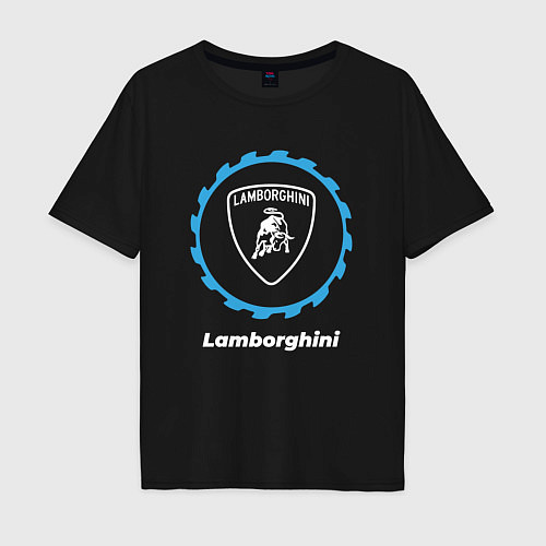Мужская футболка оверсайз Lamborghini в стиле Top Gear / Черный – фото 1