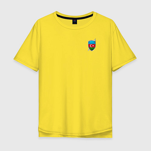 Мужская футболка оверсайз Azerbaijan / Желтый – фото 1