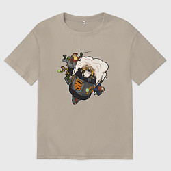 Футболка оверсайз мужская Бригада Deep Rock Galactic, цвет: миндальный