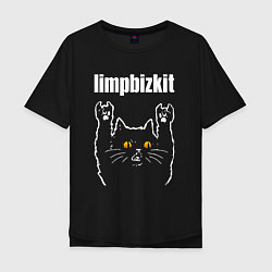 Футболка оверсайз мужская Limp Bizkit rock cat, цвет: черный