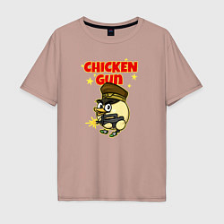 Мужская футболка оверсайз Chicken Gun - игра