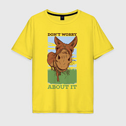 Футболка оверсайз мужская Dont worry about it, цвет: желтый