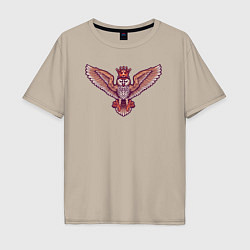 Футболка оверсайз мужская Owl queen, цвет: миндальный