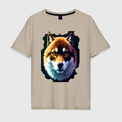 Мужская футболка оверсайз Shiba пёсель