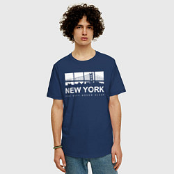 Футболка оверсайз мужская Нью-Йорк Сити, цвет: тёмно-синий — фото 2