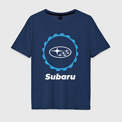 Футболка оверсайз мужская Subaru в стиле Top Gear, цвет: тёмно-синий