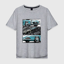 Мужская футболка оверсайз Mercedes-Benz 300SL Roadster V1