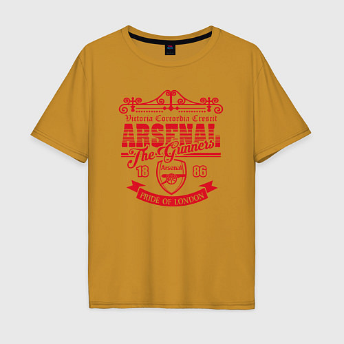 Мужская футболка оверсайз Arsenal 1886 / Горчичный – фото 1