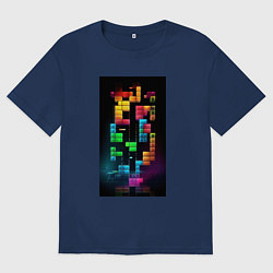 Мужская футболка оверсайз Цветной тетрис