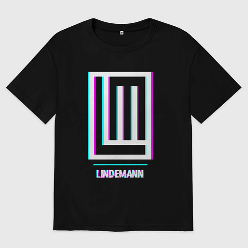 Мужская футболка оверсайз Lindemann glitch rock / Черный – фото 1