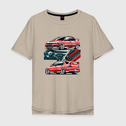 Мужская футболка оверсайз Mitsubishi Lancer Evolution IX V1