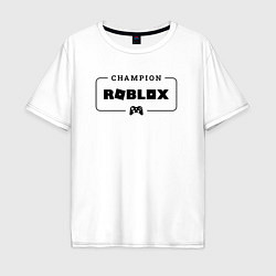 Футболка оверсайз мужская Roblox gaming champion: рамка с лого и джойстиком, цвет: белый