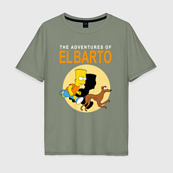 Футболка оверсайз мужская Adventures of El Barto, цвет: авокадо