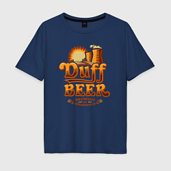 Футболка оверсайз мужская Duff beer brewing, цвет: тёмно-синий