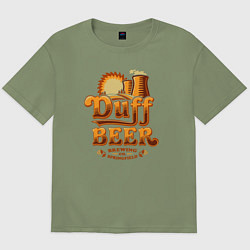 Футболка оверсайз мужская Duff beer brewing, цвет: авокадо