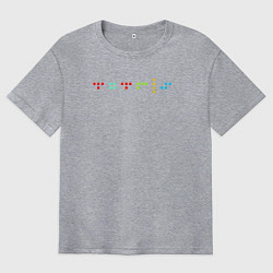 Мужская футболка оверсайз Минималистичный дизайн с названием игры Тетрис