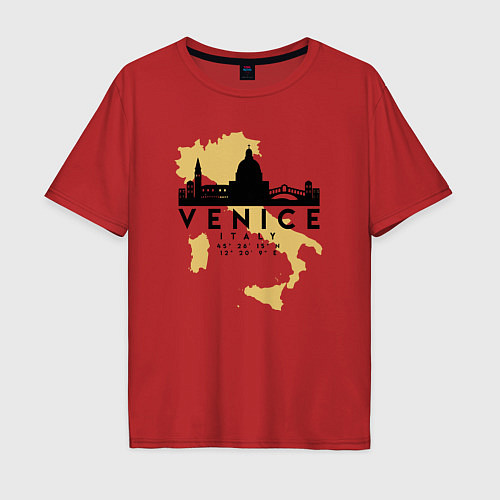 Мужская футболка оверсайз Итальянская Венеция / Красный – фото 1