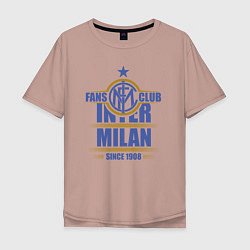 Футболка оверсайз мужская Inter Milan fans club, цвет: пыльно-розовый