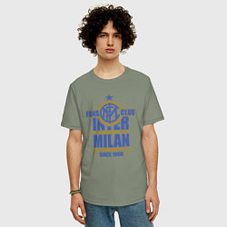 Футболка оверсайз мужская Inter Milan fans club, цвет: авокадо — фото 2