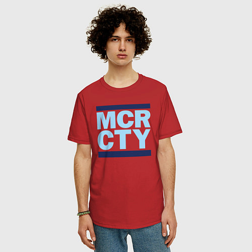 Мужская футболка оверсайз Run Manchester city / Красный – фото 3