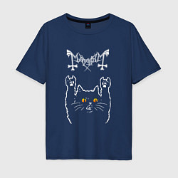 Мужская футболка оверсайз Mayhem rock cat