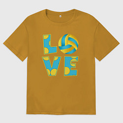 Мужская футболка оверсайз Volleyball love