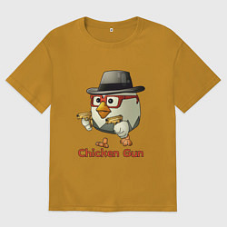 Мужская футболка оверсайз Чикен ган - курочка в шляпе