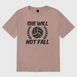 Футболка оверсайз мужская She will not fall, цвет: пыльно-розовый