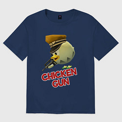Футболка оверсайз мужская Chicken Gun logo, цвет: тёмно-синий