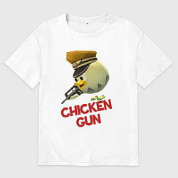 Мужская футболка оверсайз Chicken Gun logo