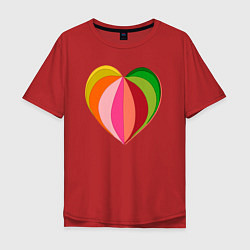 Мужская футболка оверсайз Цветное сердечко