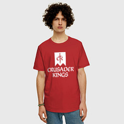 Футболка оверсайз мужская Crusader Kings логотип, цвет: красный — фото 2